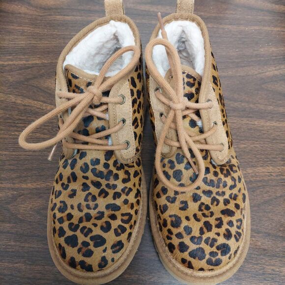 UGG Shoes - UGG Women's Size 8 Neumel Boots Chukka Cheetah Authentic Printed Cow Hair